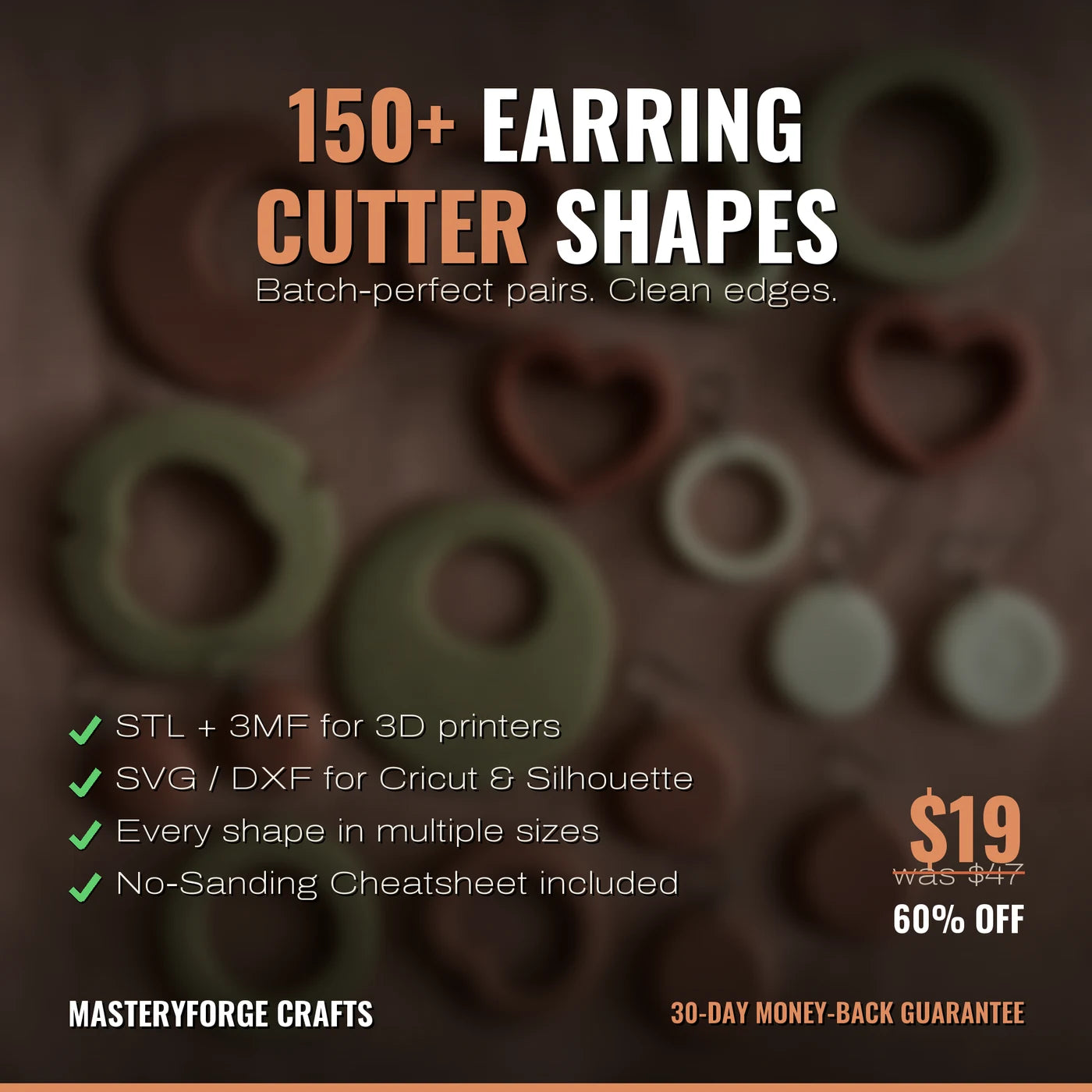 The MasteryForge Cutter Vault — 150+ clay earring cutter shapes in every size