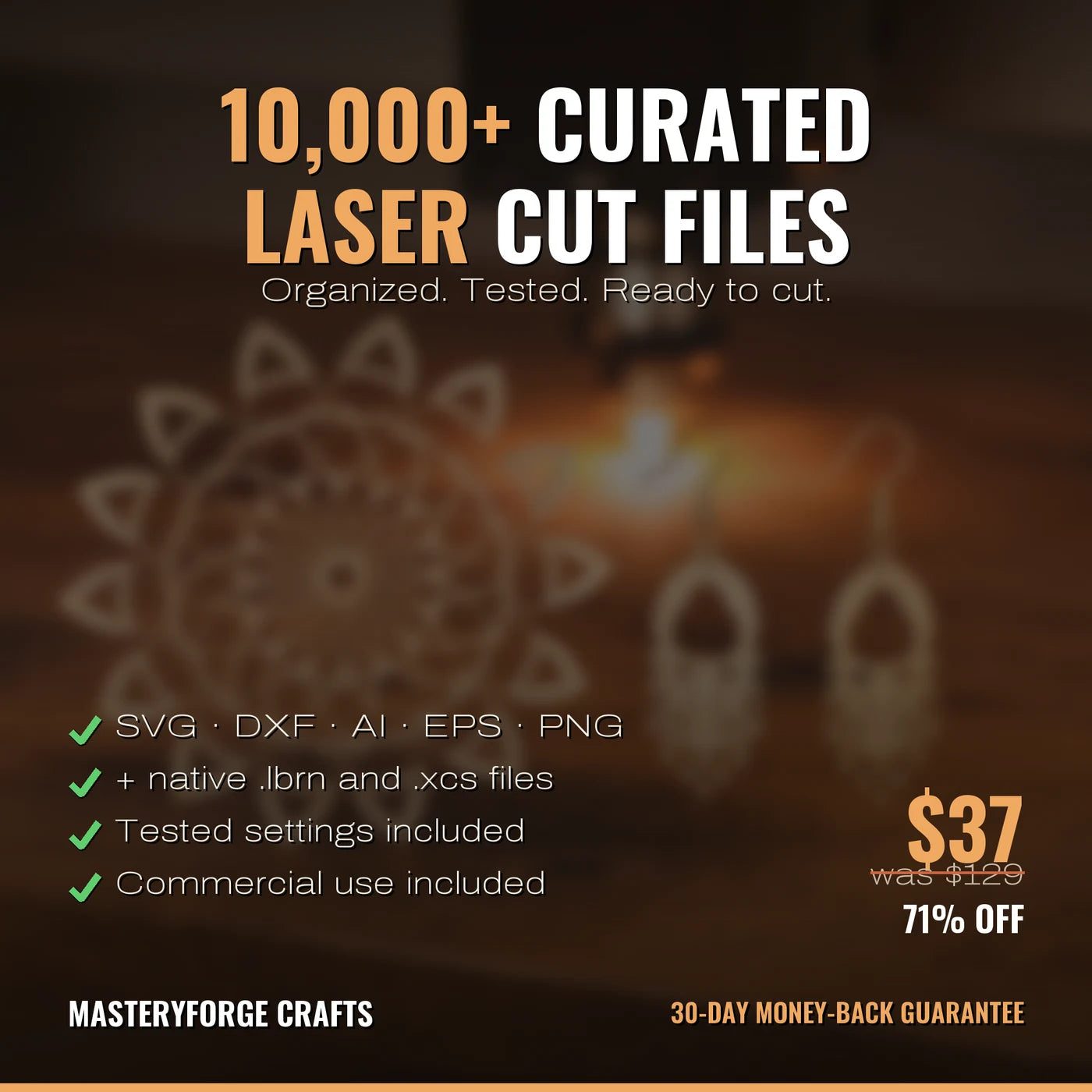The MasteryForge Laser Vault — 150+ organized laser cut files